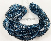 London Blue Topaz Far Faceted Roundelle Beads